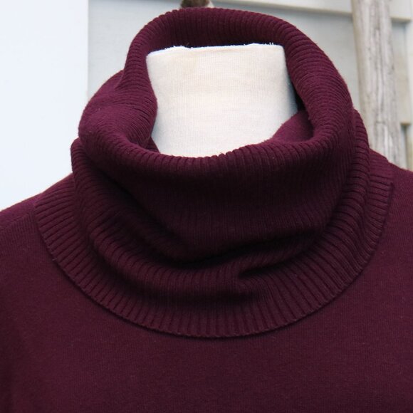 French Connection Plus Size Plum Long Turtleneck Sweater Sz 2X - Picture 2 of 8